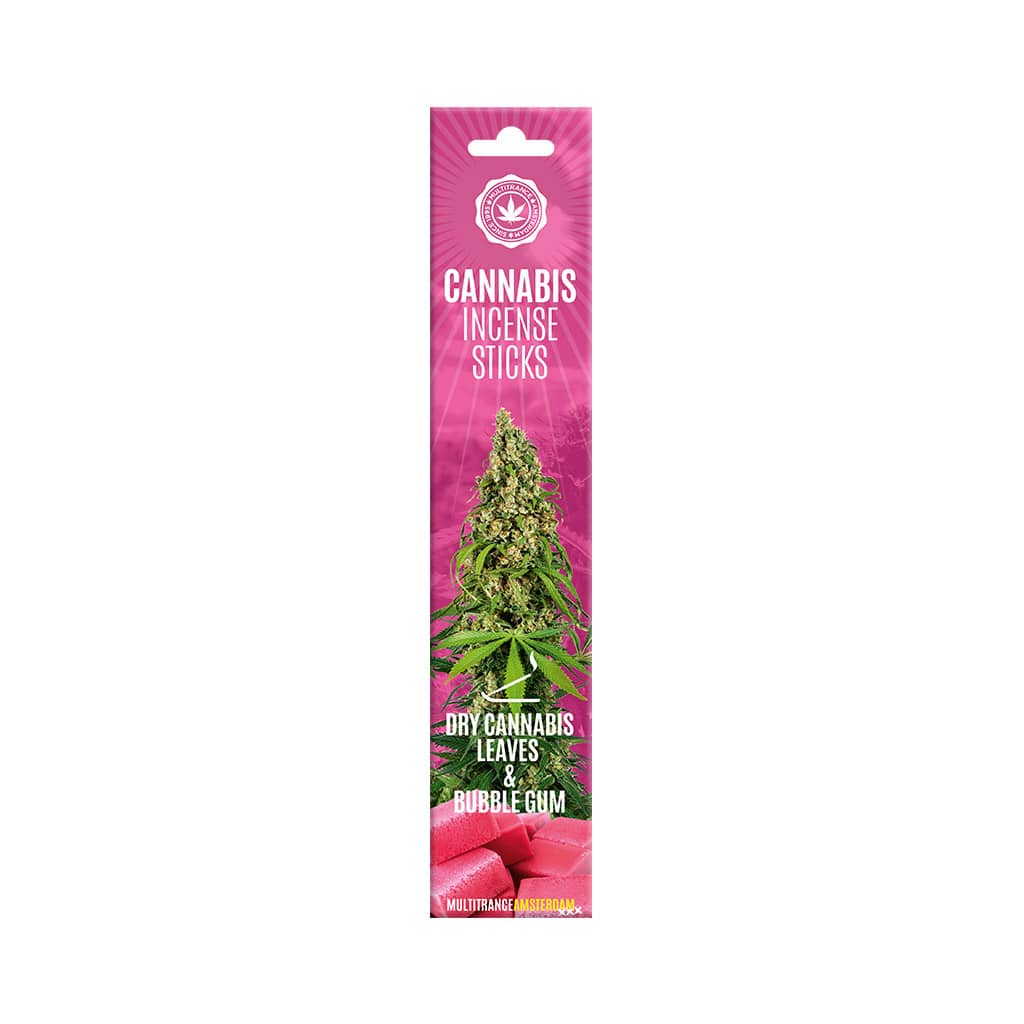 Cannabis Incense Sticks – Bubblegum & Dry Cannabis Leaf Scent (15 Sticks per Pack)