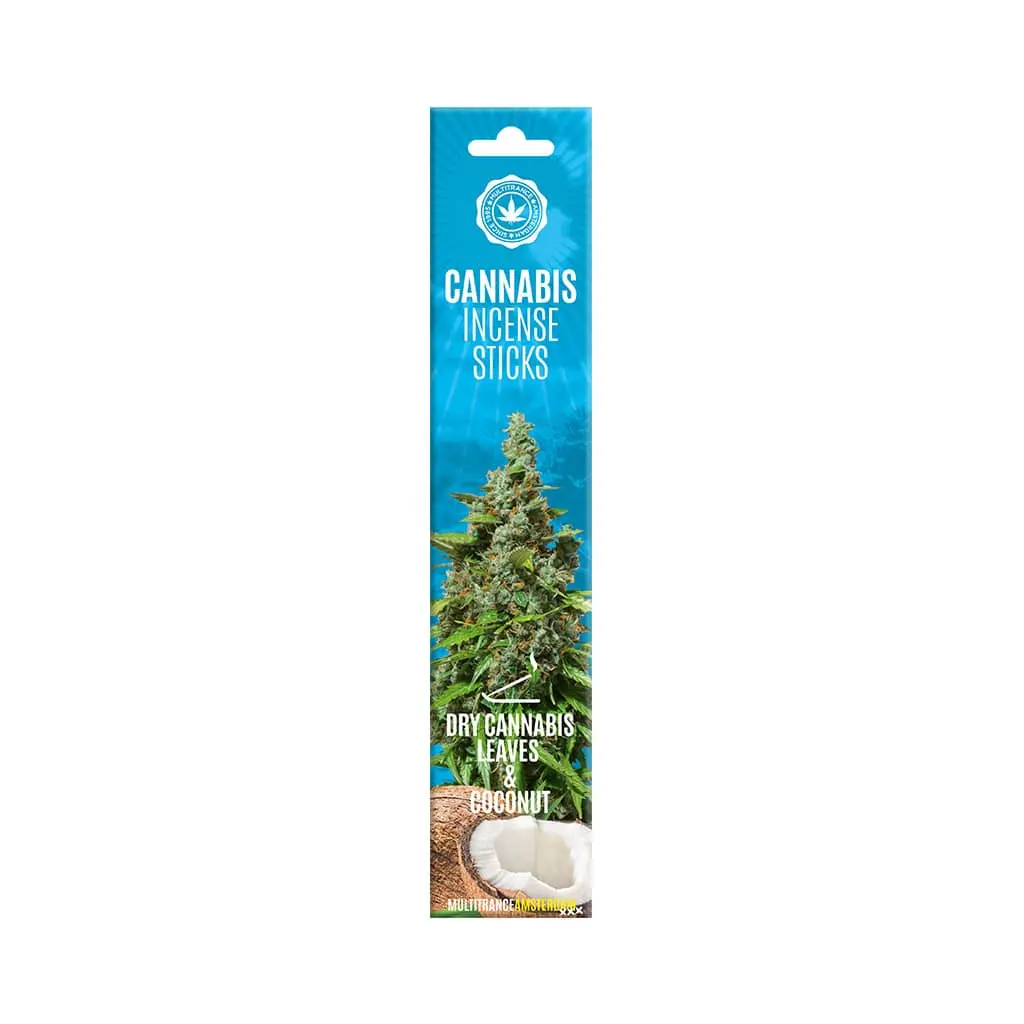 Cannabis Incense Sticks – Coconut & Dry Cannabis Leaf Scent (15 Sticks per Pack)

