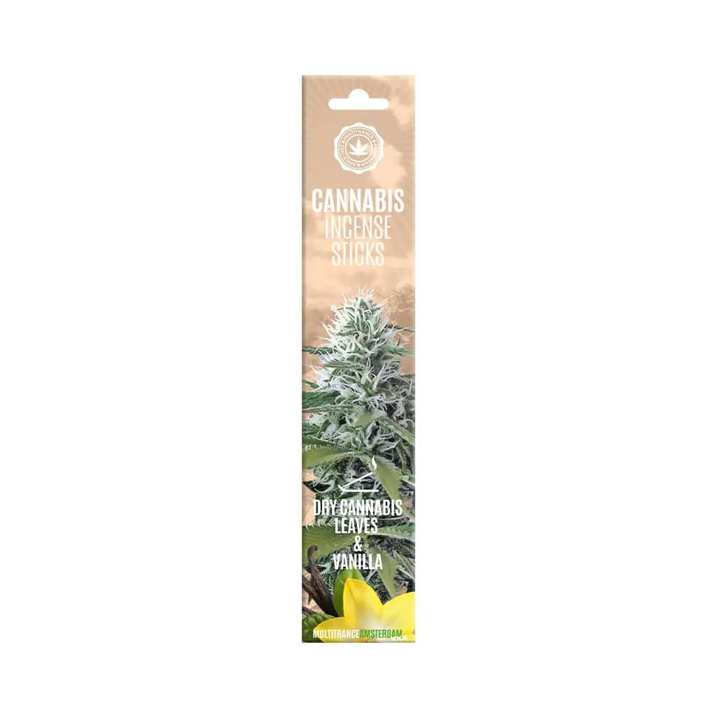 Cannabis Incense Sticks – Vanilla & Dry Cannabis Leaf Scent (15 Sticks per Pack)