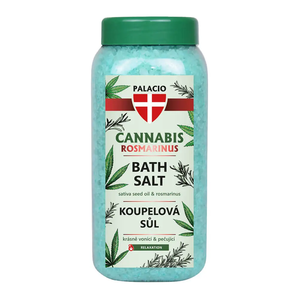 Palacio Cannabis Bath Salt with Sativa Seed Oil & Rosmarinus – Relax, Refresh & Rejuvenate (900g)