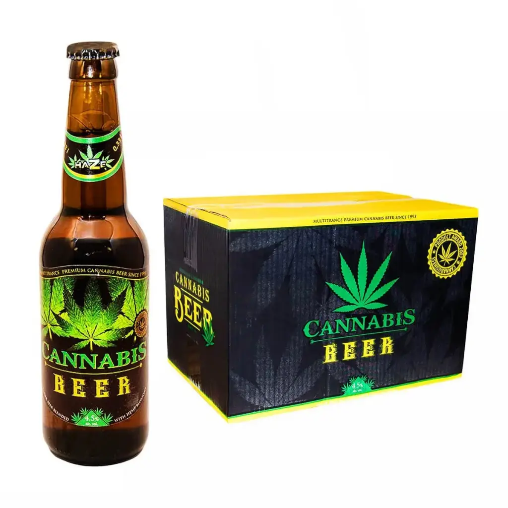Cannabis Flavoured Beer 4.5% Mix Gold & Green Leaf – 330ml
