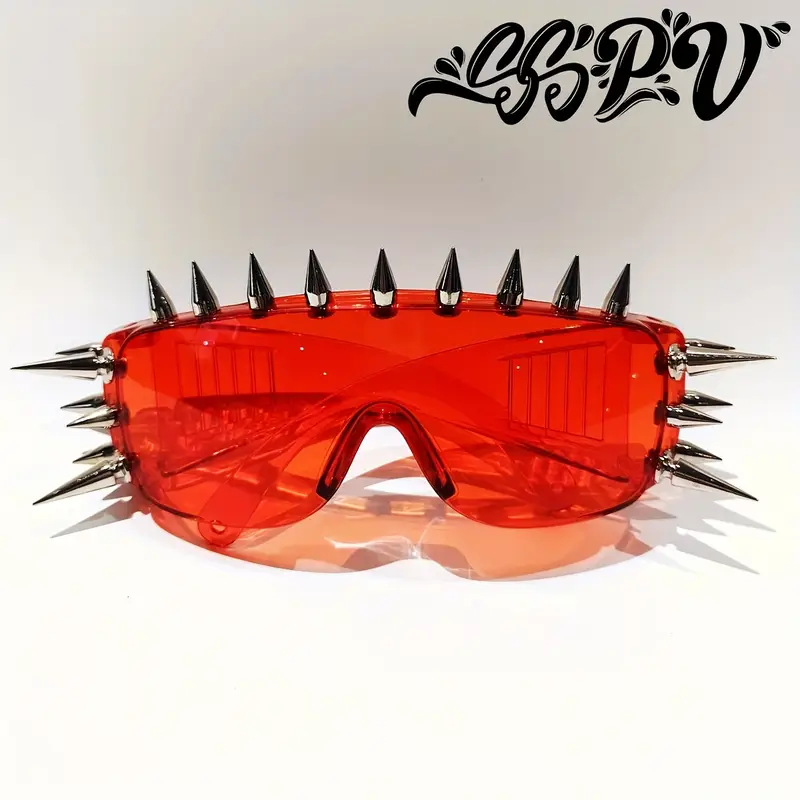 Red Oversized Stud Glasses