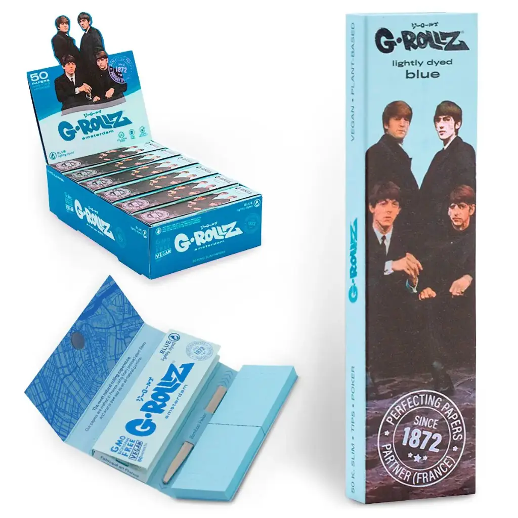 G-Rollz | 'London Take Over' Blue - 50 KS Slim Papers + Tips (24 Booklets Display)