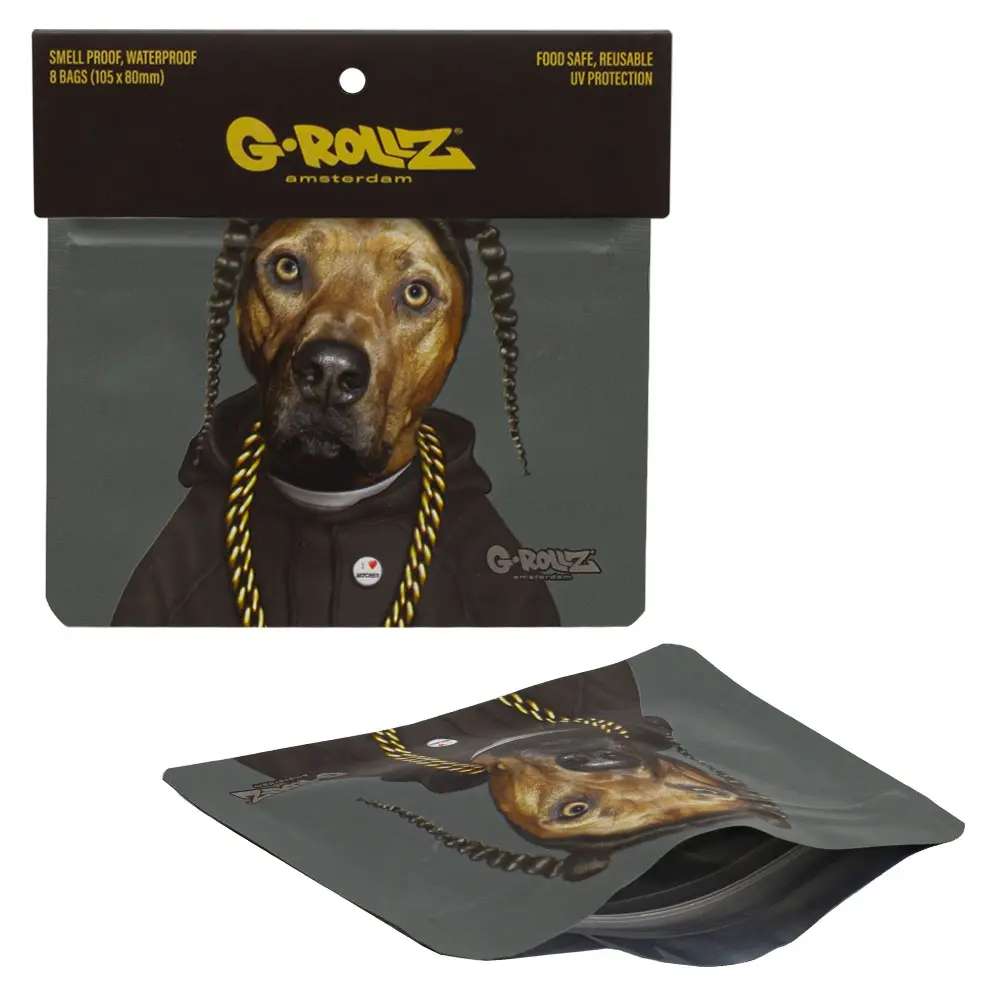 G-Rollz | 'Rap' 105x80 mm Smellproof Bags - 8pcs in Display