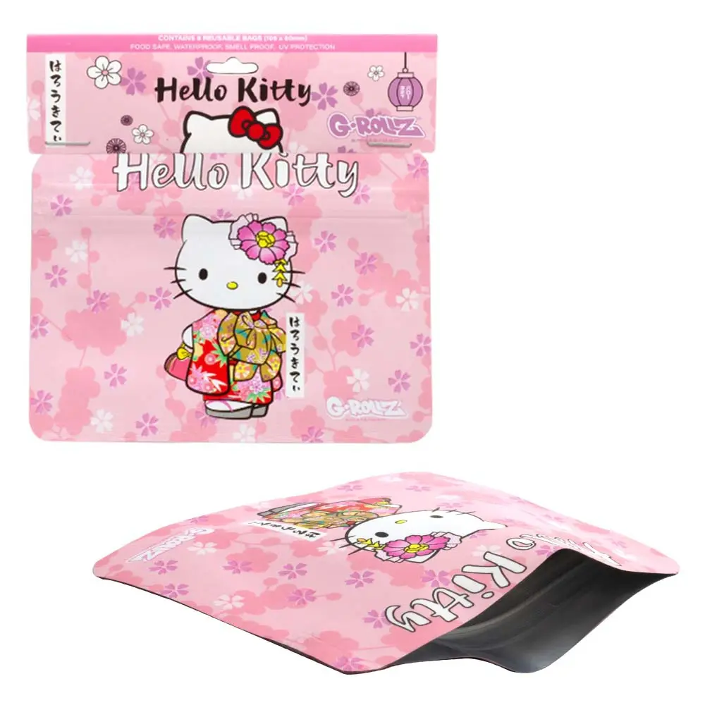 G-Rollz | Hello Kitty 'Kimono Pink' 105x80 mm Foodsafe Storage Supplement Pouch - 8pcs in Display