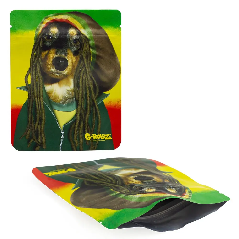 G-Rollz | 'Reggae' 100x125 mm Smellproof Bags - 8pcs in Display