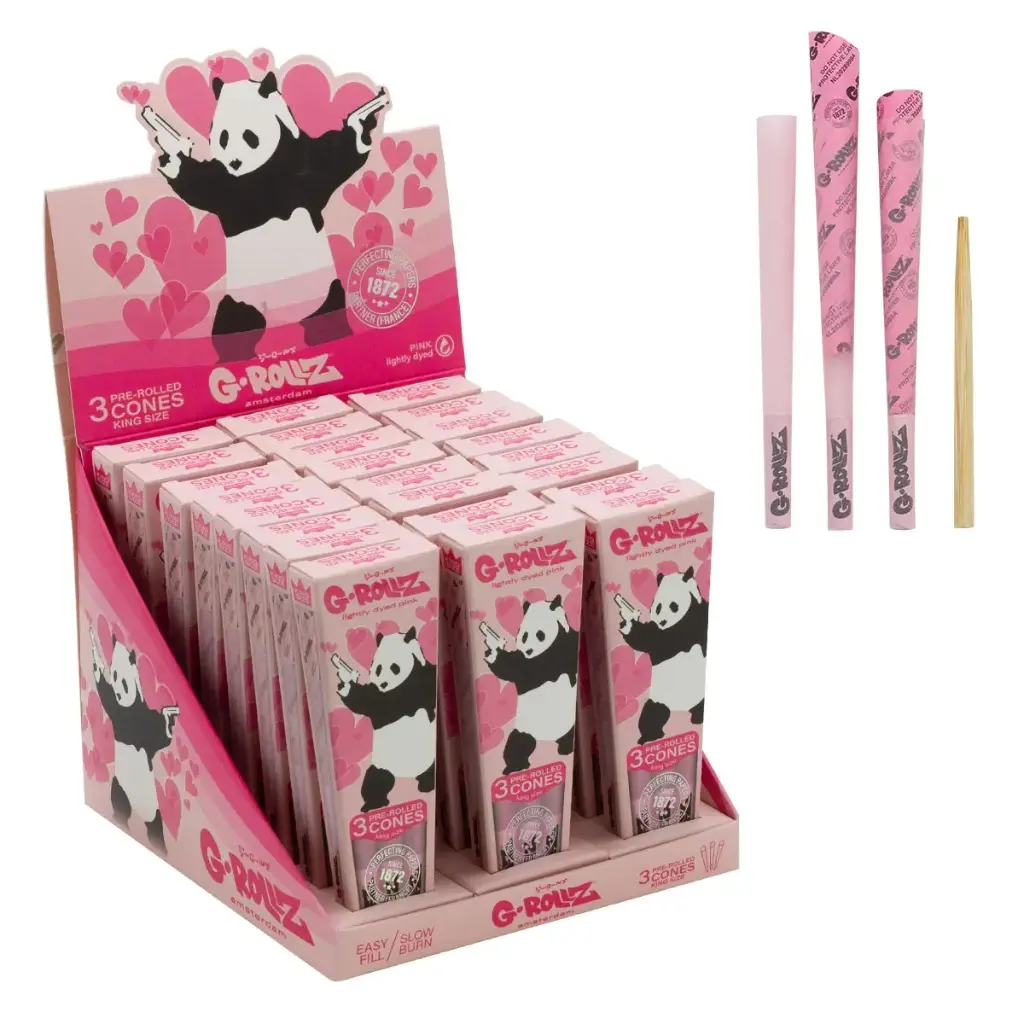 G-Rollz | Banksy Graffiti 'Panda Gunnin'' Pink - 3 KS Cones