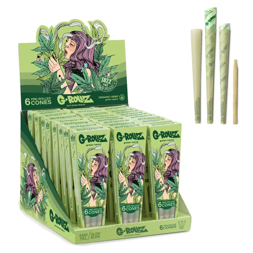 G-Rollz | Collector 'Colossal Dream' Organic Green Hemp - 6 '1¼' Cones