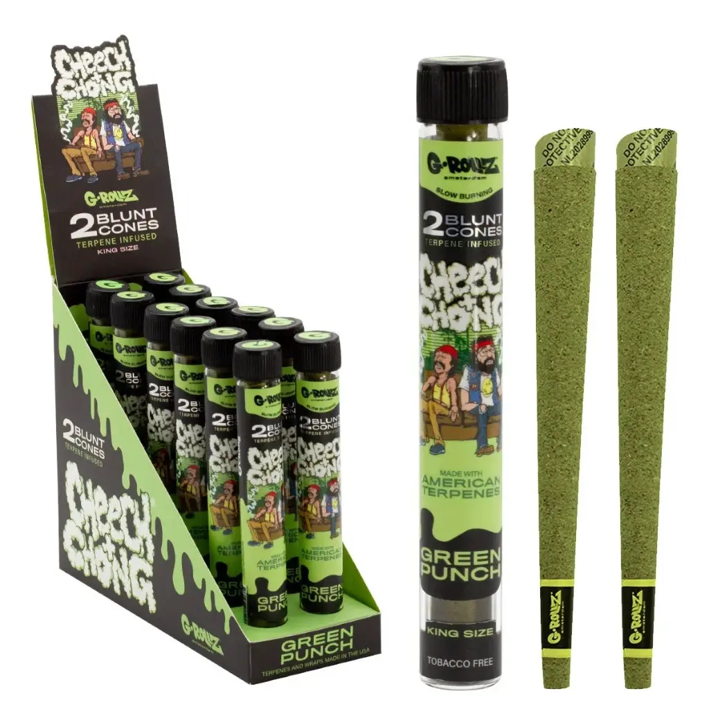 G-Rollz | Cheech & Chong™ 2x Terpene Infused Blunt Cones 'Green Punch' (12 Pack Display)
