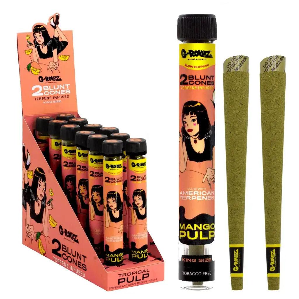 G-Rollz | Terpene Infused Blunt Cones 'Mango Pulp' (12 Pack Display, 24 Blunts)