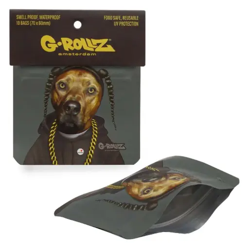 [PR4010A] G-Rollz | 'Rap' 70x60mm Smellproof Bags - 10pcs in Display