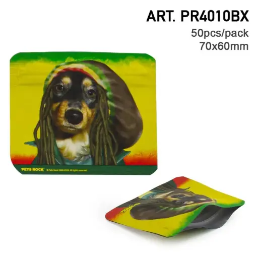 [PR4010BX] G-Rollz | 'Reggae' 70x60mm Smellproof Bags - 10pcs in Display