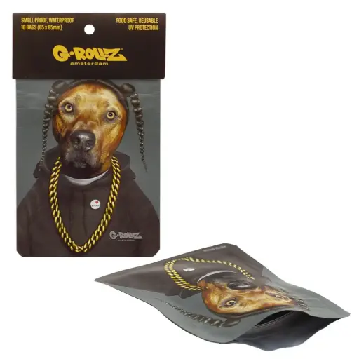 [PR4020E] G-Rollz | 'Rap' 65x85mm Smellproof Bags - 10pcs in Display