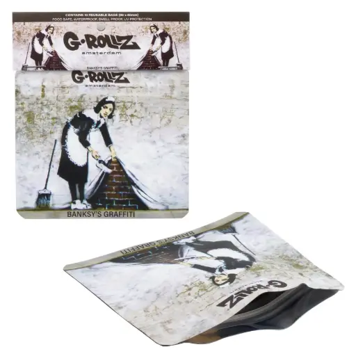 [BG4025D] G-Rollz | Banksy's Graffiti 'Camden Maid' Smell Proof Bags (90mm x 80mm)