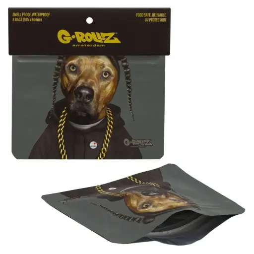 [PR4035B] G-Rollz | 'Rap' 105x80 mm Smellproof Bags - 8pcs in Display