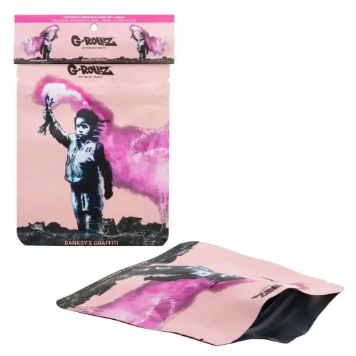 [BG4040BX] G-Rollz | Banksy's Graffiti 'Torch Boy'  Smell Proof Bags (100mm x 125mm) 