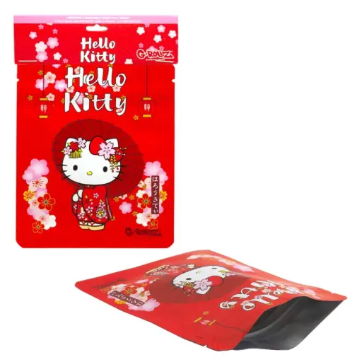 [HK4040B] G-Rollz | Hello Kitty 'Kimono Red' 100x125 mm Foodsafe Storage Supplement Pouch - 8pcs in Pack