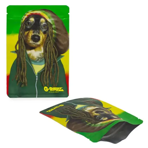 [PR4045BX] G-Rollz | 100x150 mm Smellproof Bags | 'Reggae' - 50pcs/ pack