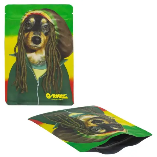 [PR4050B] G-Rollz | 'Reggae' 150x200 mm Smellproof Bags - 25pcs per Display