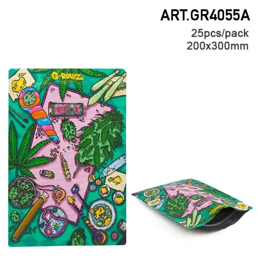 [GR4055A] G-Rollz | 'Picnic' Smell Proof Bags 200 x 300mm - 25pcs in Display