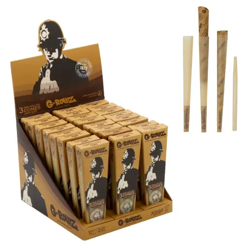 [BG1151KA-DIS] G-Rollz | Banksy's Graffiti 'Rude Copper' Unbleached - 3 KS Cones (24 Packs Display)