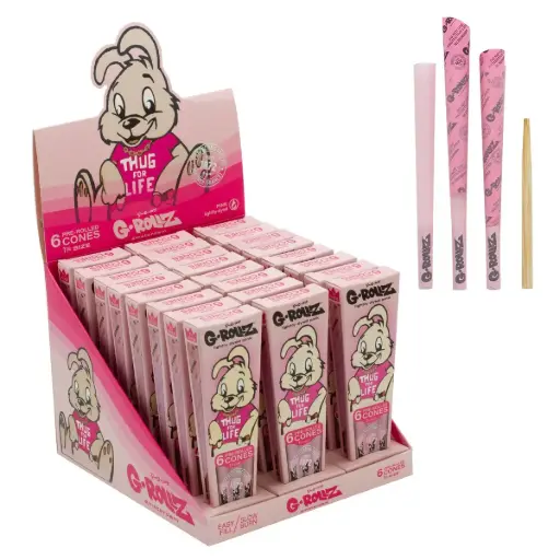 [BG1176QA-DIS] G-Rollz | Banksy Graffiti 'Thug for Life' Pink - 6 '1¼' Cones (24 Packs Display)