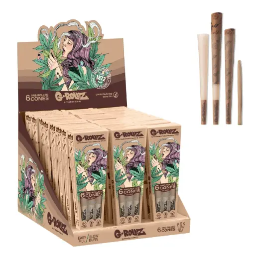 [GR1171QA-DIS] G-Rollz | Collector 'Colossal Dream' Unbleached - 6 '1¼' Cones (24 Packs Display)