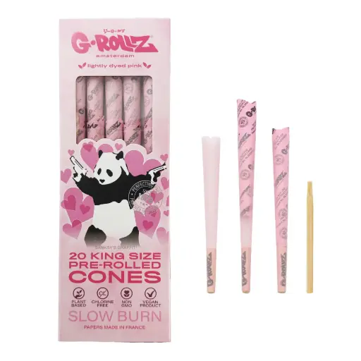 [BG1436K-A] G-Rollz | Banksy's Graffiti - Lightly Dyed Pink - 20 KS Cones
