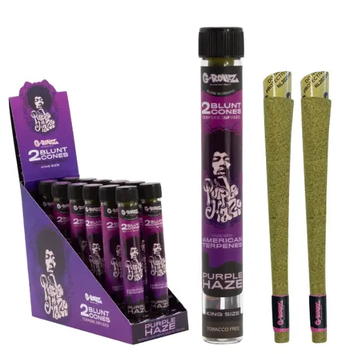 [RD1532A-DIS] G-Rollz | Terpene Infused Blunt Cones 'Purple Haze' (12 Pack Display, 24 Blunts)