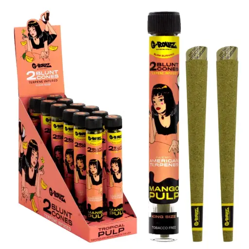 [GR1532A-DIS] G-Rollz | Terpene Infused Blunt Cones 'Mango Pulp' (12 Pack Display, 24 Blunts)