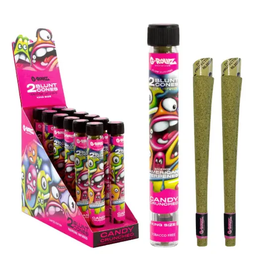 [GR1532B-DIS] G-Rollz | Terpene Infused Blunt Cones 'Candy Crunched' (12 Pack Display, 24 Blunts)