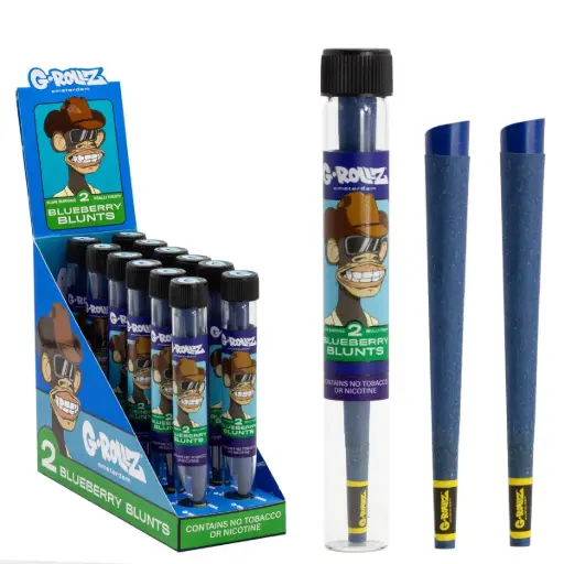 [AA1531C-DIS] G-Rollz | Blueberry Ape Blunts - 2x Pre-rolled Fruit Blunts (12 Pack Display, 24 Blunts)
