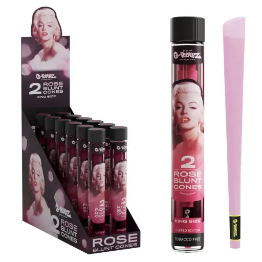 [RD1531A-DIS] G-Rollz | 2x Pre-rolled Rose Blunts 'Fabulous Face' (12 Pack Display, 24 Blunts)