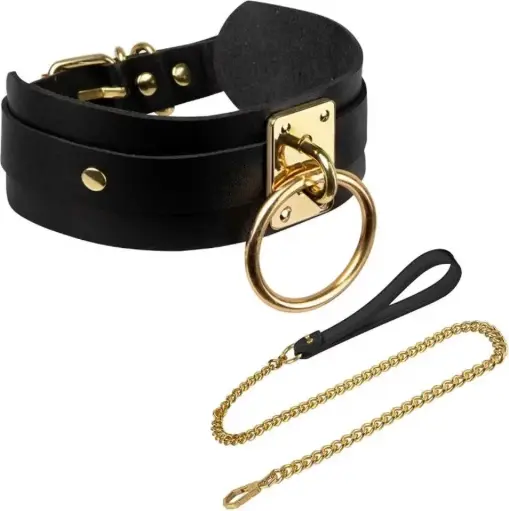 Kinky Black/Gold Leash 