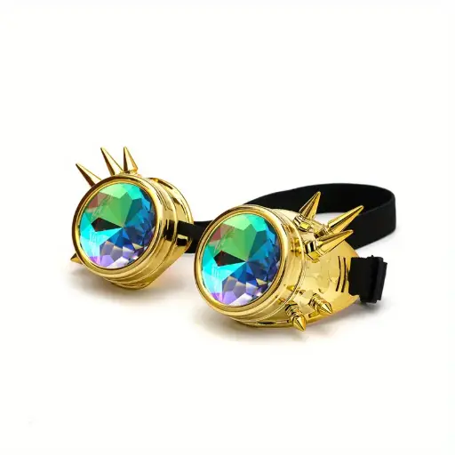 Retro Steampunk Colourful Kaleidoscope Glasses