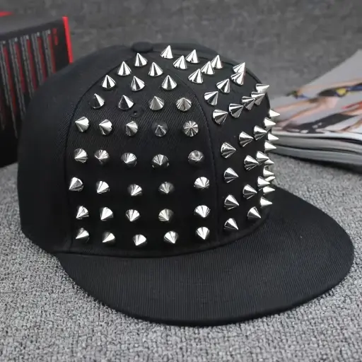 Silver Studs Baseball Cap – Hip-Hop Style