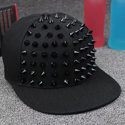 Black Studs Baseball Cap – Hip-Hop Style