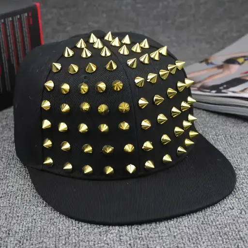 Gold Studs Baseball Cap – Hip-Hop Style