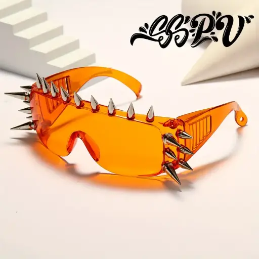 Orange Oversized Stud Glasses