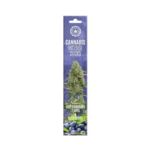 Cannabis Incense Sticks – Blueberry & Dry Cannabis Leaf Scent (15 Sticks per Pack)