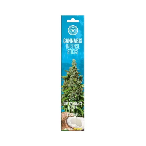 Cannabis Incense Sticks – Coconut & Dry Cannabis Leaf Scent (15 Sticks per Pack)


