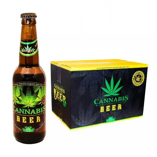 Cannabis Flavoured Beer 4.5% Mix Gold & Green Leaf – 330ml
