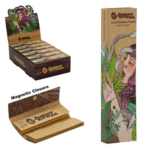 G-Rollz | Collector 'Colossal Dream' Unbleached - 50 KS Slim Papers + Tips (24 Booklets Display)