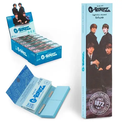 G-Rollz | 'London Take Over' Blue - 50 KS Slim Papers + Tips (24 Booklets Display)