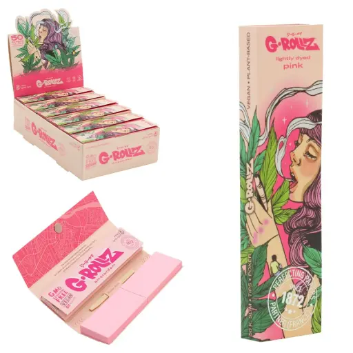 G-Rollz | Collector 'Colossal Dream' Pink - 50 KS Slim Papers + Tips (24 Booklets Display)