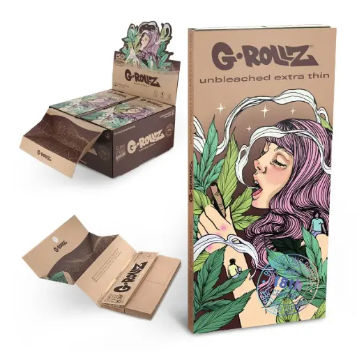 G-Rollz | Collector 'Colossal Dream' Unbleached - 50 KS Papers + Tips & Tray (16 Booklets Display)