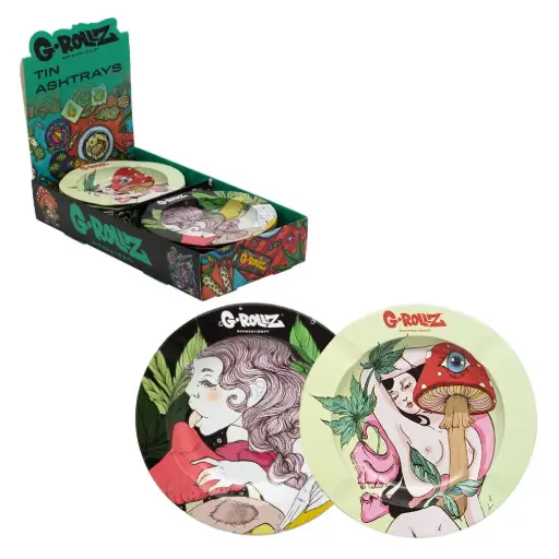 [GR3401-DIS4] G-Rollz | Ashtray 'Mushroom Lover' Display Set 20pcs - Dia: 13.5cm