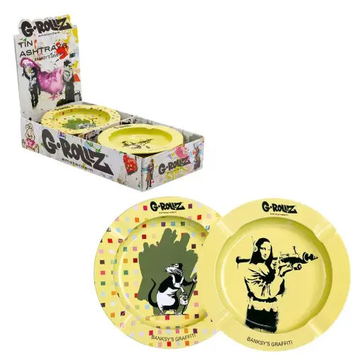 [BG3401-DIS3] G-Rollz | Banksy's Graffiti Ashtrays 12pcs in Display - Dia: 13.5cm